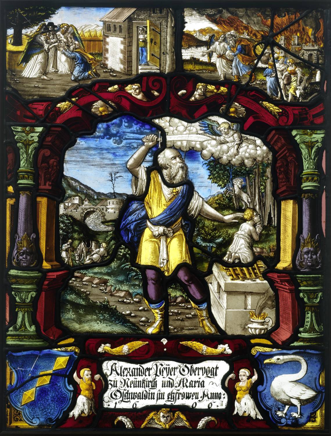 Bildscheibe Alexander Peyer mit den Wecken (1562 – 1618) und Maria Oschwald